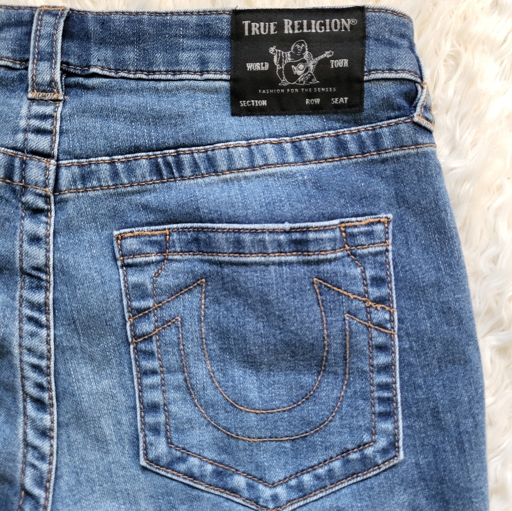 True Religion Womans Ankle Slit Halle Mid Rise Capri Skinny Jeans Size 27 - Picture 11 of 12